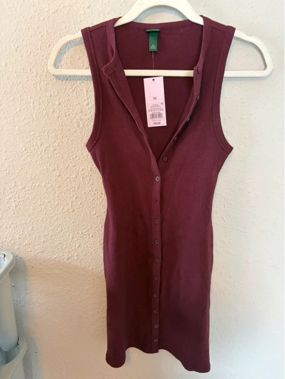 NWT Wild Fable red button front cotton dress size XS. $25 retail